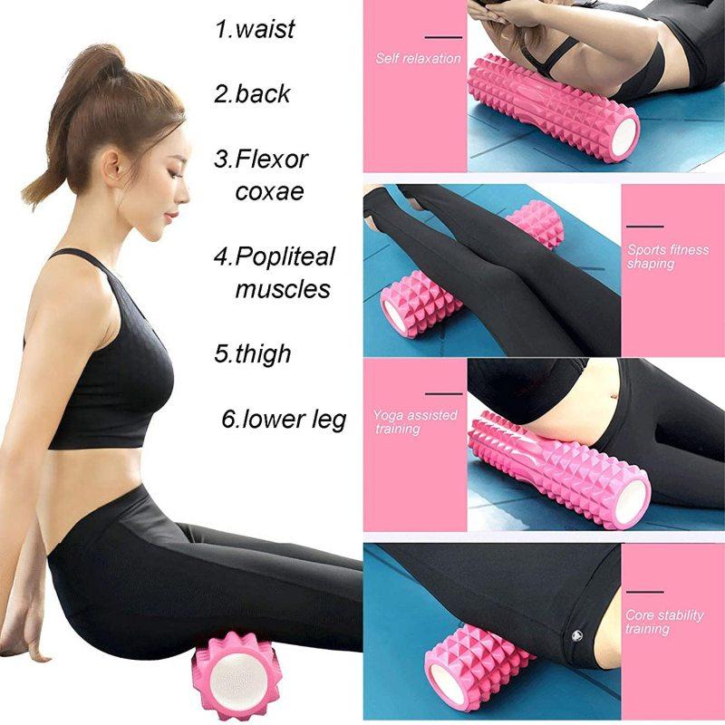 Hollow EVA Yoga Roller Yoga Massage Column Block Fitness Pilates Gym Muscle Back Stick Body Relax