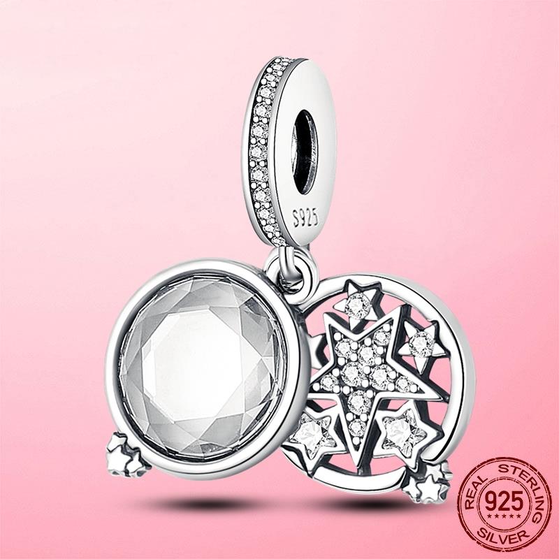 Follow Heart Compass Dangle Charms Beads Pendant Copper Fit Original Bracelets Bangle Diy For Jewelry Making
