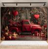 Valentine's Day Backgrounds For Photographs Red Car Love Heart Balloons Rose Flower Candle Romantic Wedding Decor Photo Backdrop