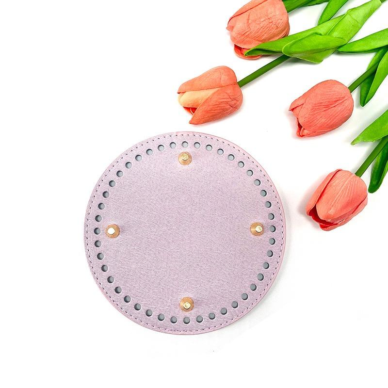1-5Pcs Handmade Round/Oval Bottom PU Leather For Knitted Bag Wear-Resistant Accessories Bottom With Holes DIY Crochet Bag Bottom