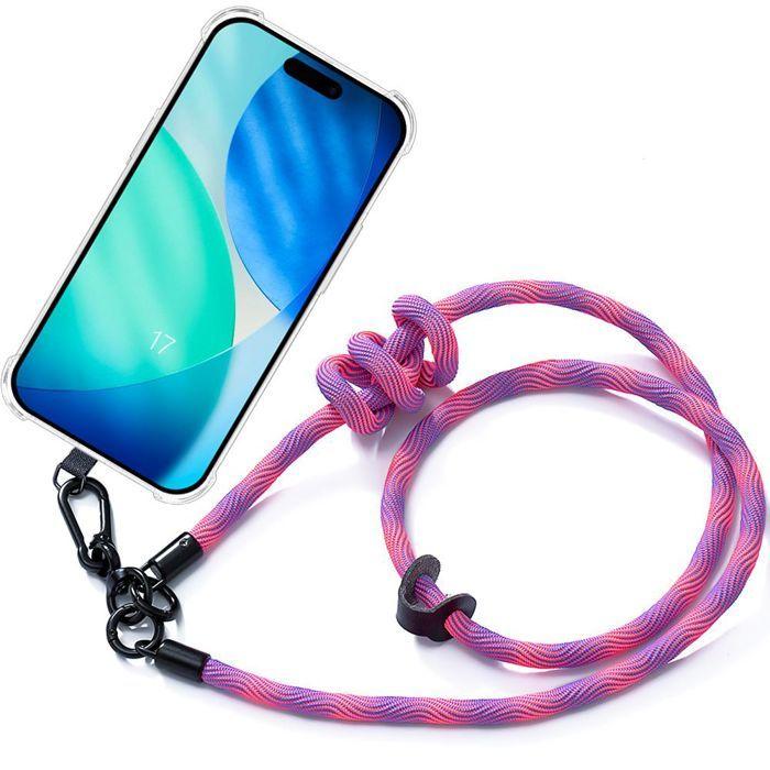 Coque de protection pour téléphone - BOOLING - iPhone 17 - Bandoulière Rose - Anti-Rayures - Souple