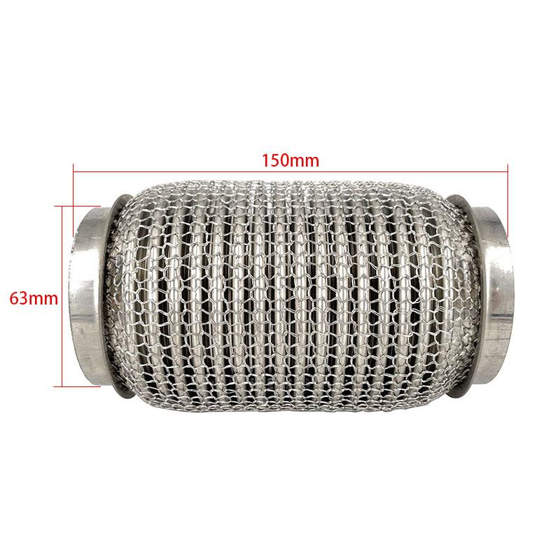 Stainless Steel SUS304 Exhaust Flex Pipes Tube Flex Coupler With Interlock Super Flexible  63*150mm 76*150mm 63x100mm 76x100mm