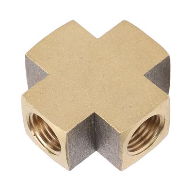 4 Way Brass Pipe Fitting 1 8in Female Thread Universal Metal Brass Pipe Adapter for Vacuum Fuel Air Water Oil Gas