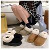 Internet celebrity short snow boots winter piled thickened fluffy shoes  new thick-soled warm one-pedal cotton shoes