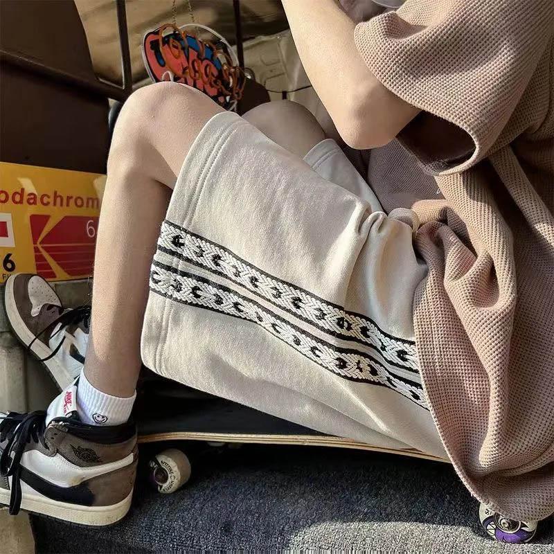 Men's Summer Breathable and Comfortable Side Webbing Design Casual Shorts Five Points Large Size Loose Sports Outer Wear Shorts