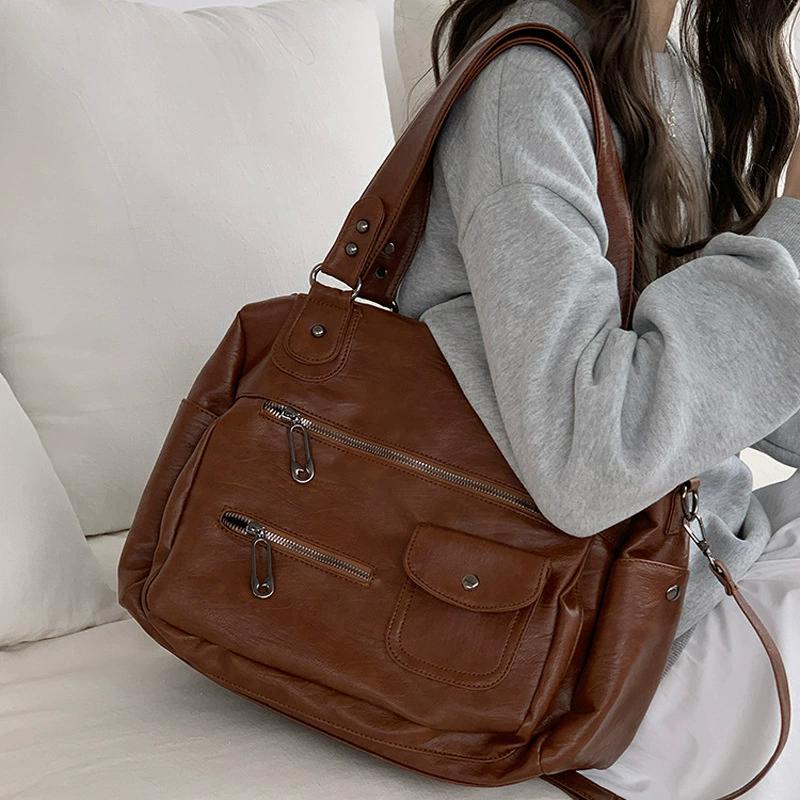 Large Capaci Motorcycle Bag 2025 New Sle Underarm Commuter Tote Bag Single Oulder Crossbody Bag for Men and Women