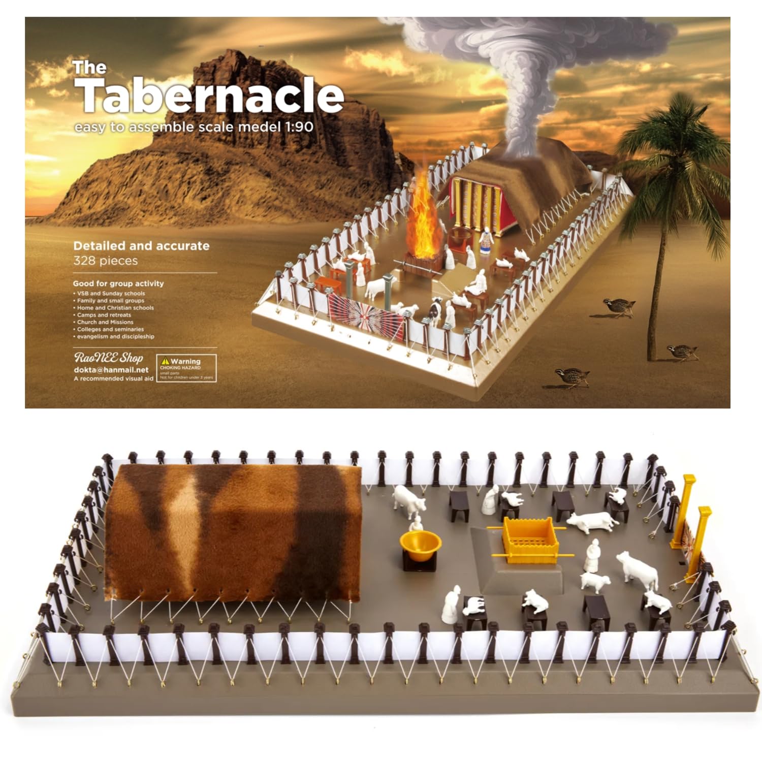 

RaoNEE The Tabernacle Model Kit - Teaching and Learning Resource - Easy to Assemble 1:90 Scale Model - Old Testament Assembly