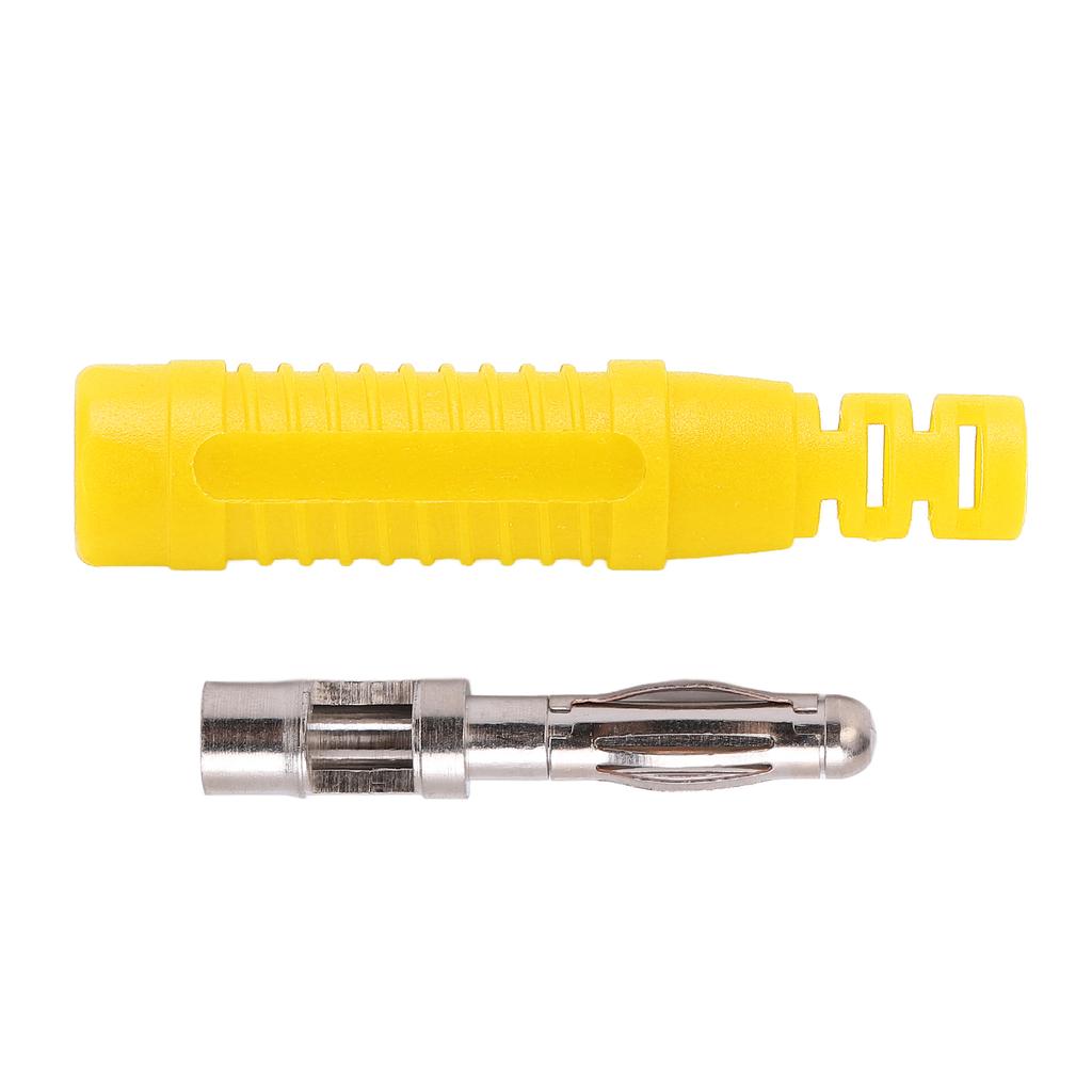 10pcs Metal Banana Plugs Red Copper 4mm Male Connector Plugs with Housing for Testing EquipmentYellow