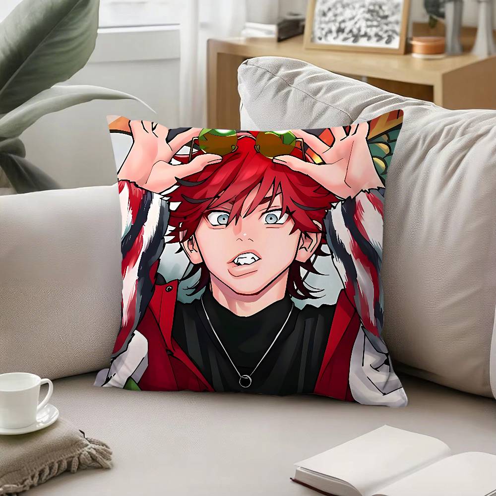 Anime Cool GgokurakugaiS Pillow Case Pattern Printed Pillowcase For Living Room Sofa Cushion Cover Bedroom Decor