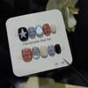 10 Pcs Short Oval Press On Nails Glossy Block Stripes And Star Designs Mix And Match False Nails For Women And Girls