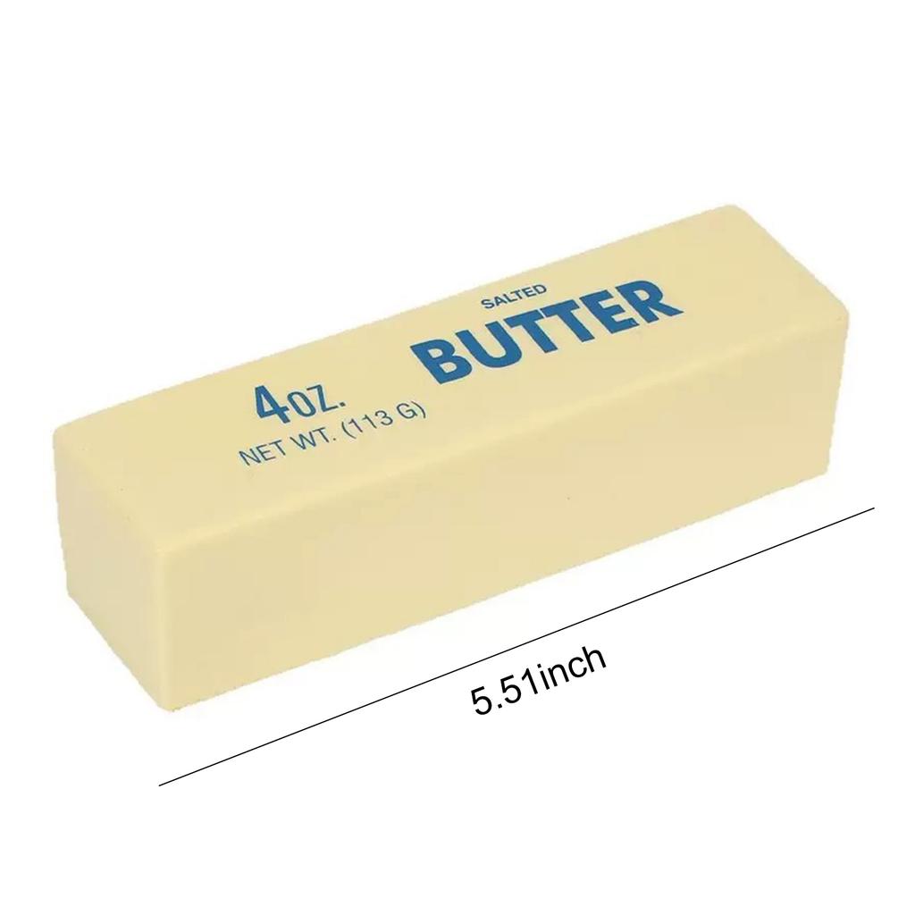 Soft Slow Rebound Butter Stick Squeezing Toy Realistic Butter Stick Stress-Relief Decompression Fidget Toy Desktop Ornament Gift