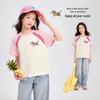Mädchen-T-Shirt mit Pony-Stickerei, Raglan-Kurzarm