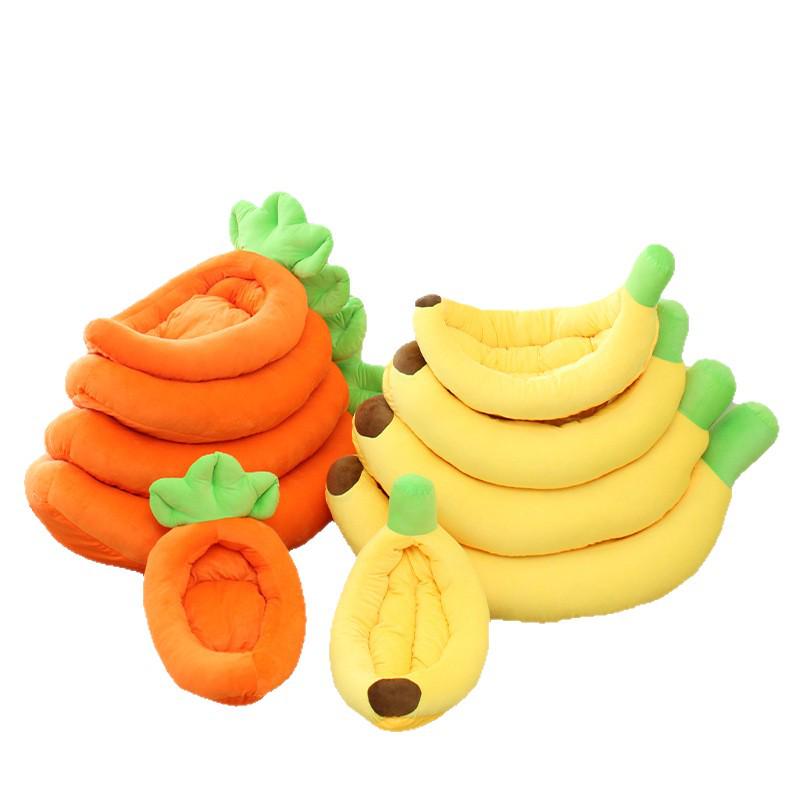 Cartoon Banana Pet Bed Cushion for Cats and Dogs - Winter Warmth