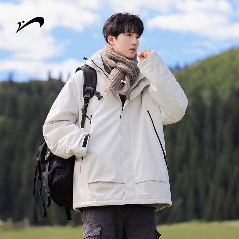 Guirenniao Men's Winter Thickened Hooded Workwear Padded Jacket