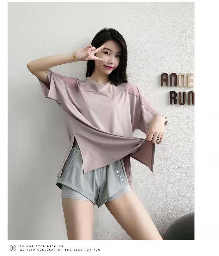 Plus Size Women's Quick-Dry Yoga Top - Short Sleeve, Loose Fit, Summer Running & Fitness T-Shirt