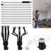 Light Bulb Changer for High Ceilings, 12 FT Stainless Steel Extension Pole with 3 Replaceable Heads, Adjustable High Reach Bulb Changer