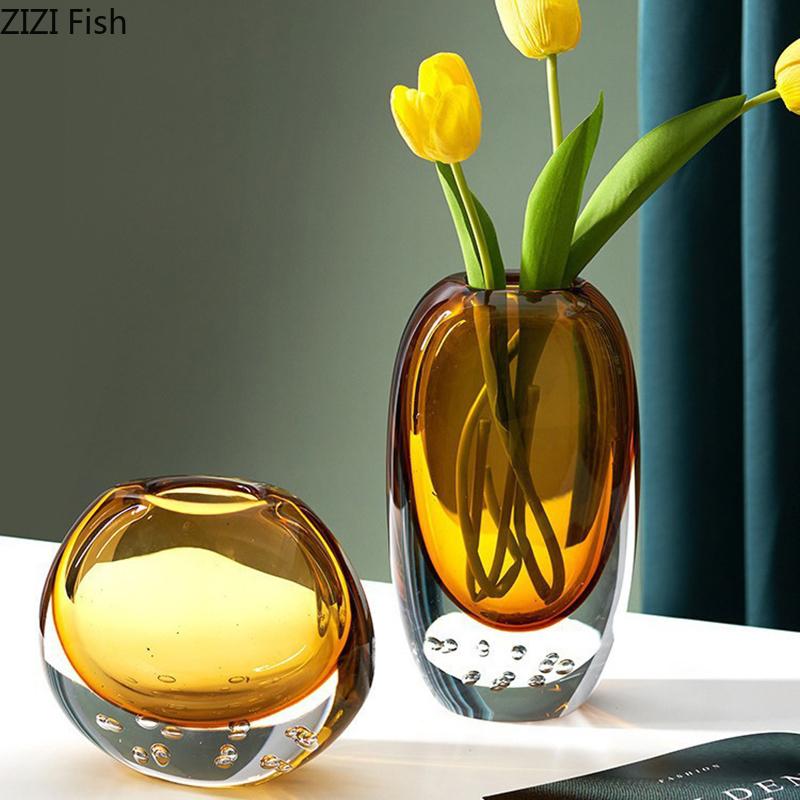 Delicate Bubble Glass Vase Creative Hydroponics Plant Pots Table Decoration Flower Arrangement Floral Vases Room Aesthetic Decor