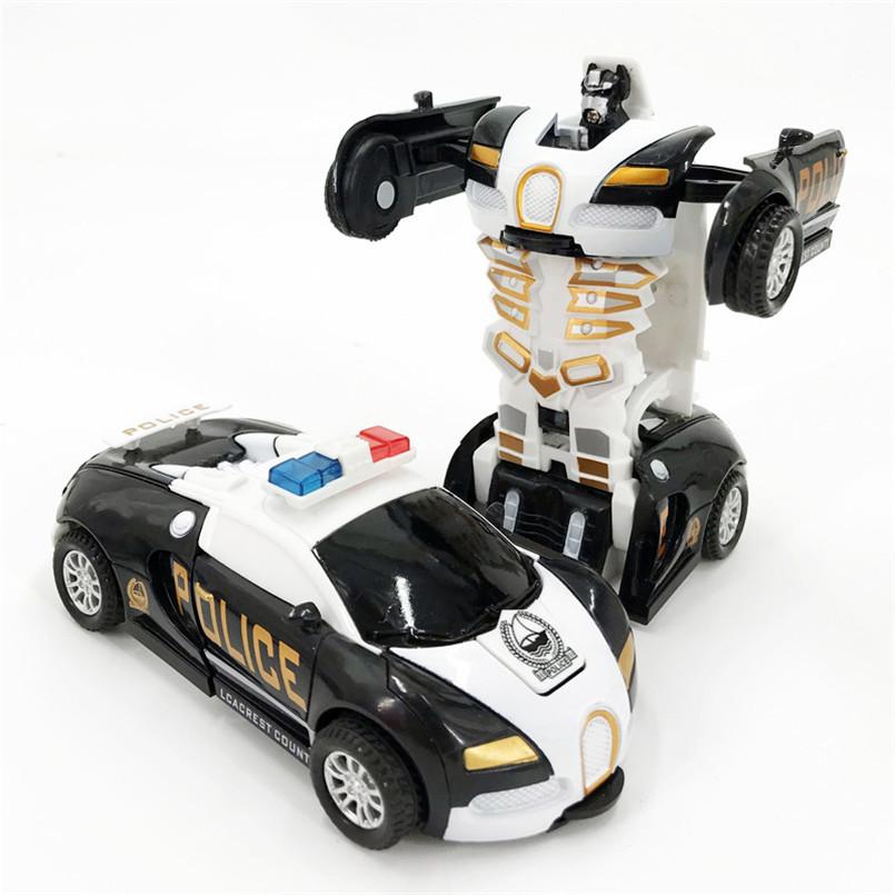 

One-key Automatic Transform Robot Car Model Toy For Boys Children Plastic Funny Action Figures Deformation Vehicles Car Kid Black B