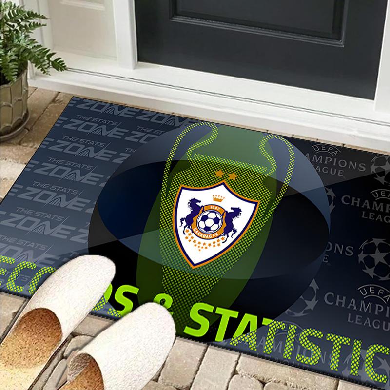 1PC rug Soccer Team Qarabag Design Carpet, Chair Rug,Area Rug for Office Bedroom living rooms bedroom, Doormat decor Christmas fan gifts