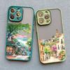 Bländande Anime Gatumotiv Scenari Telefonfodral för IPhone 13 12 11 Pro Max Mini 16 15 14 Max Plus 7 8 Plus SE2 X XR X Baksideskydd