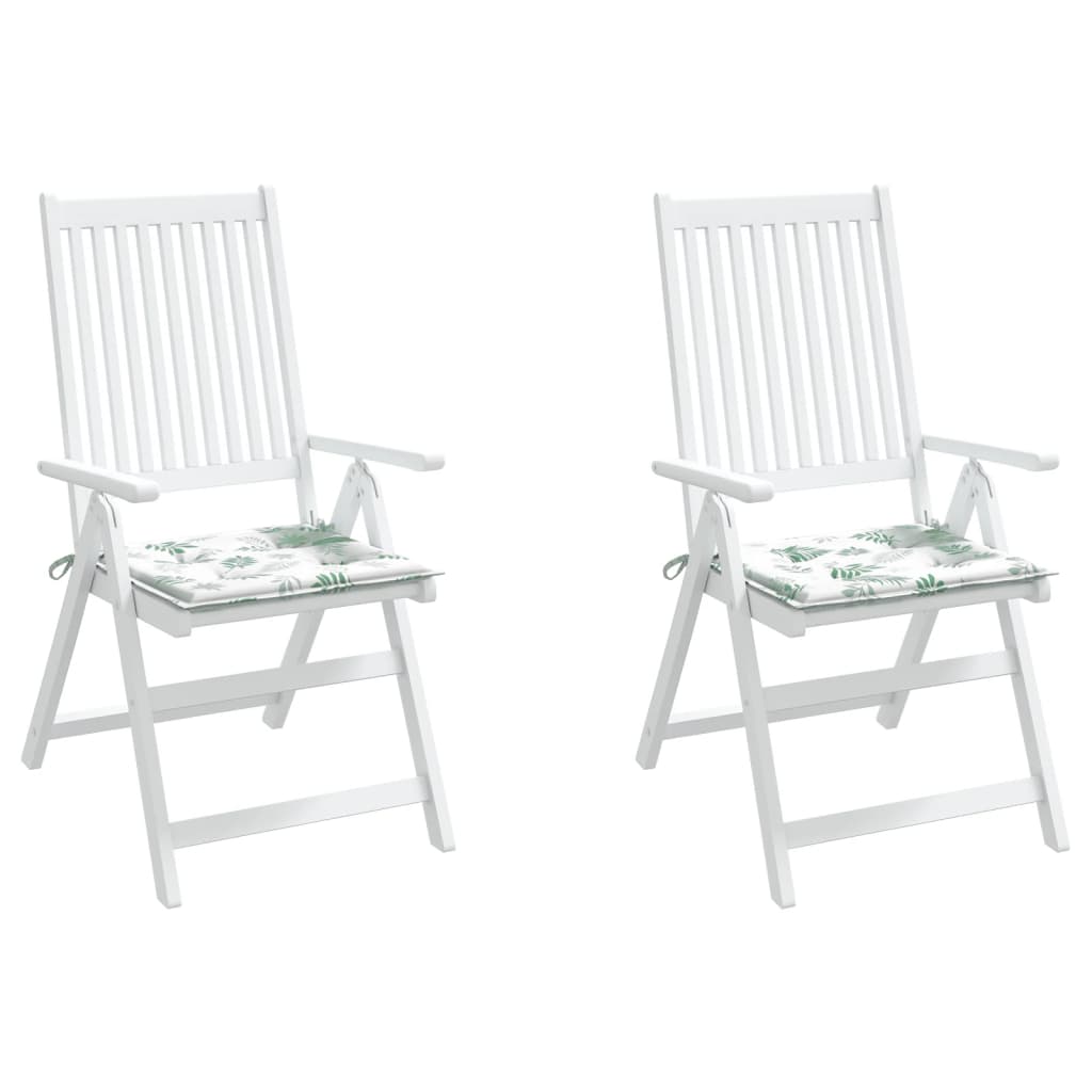 Chair Cushions 2 Pcs Leaf Pattern 40x40x4 Cm Fabric