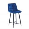 H1-FX velvet blue stool (black frame)
