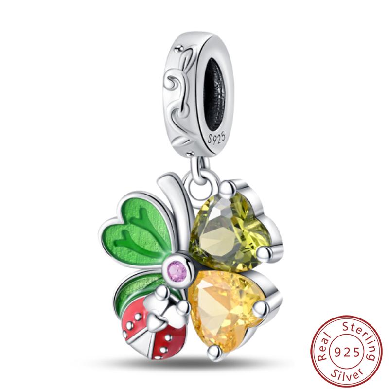 Green Series Copper Lucky Clover Avocado Cactus Spring Charms Beads 3Mm Diy Fine Jewelry Making