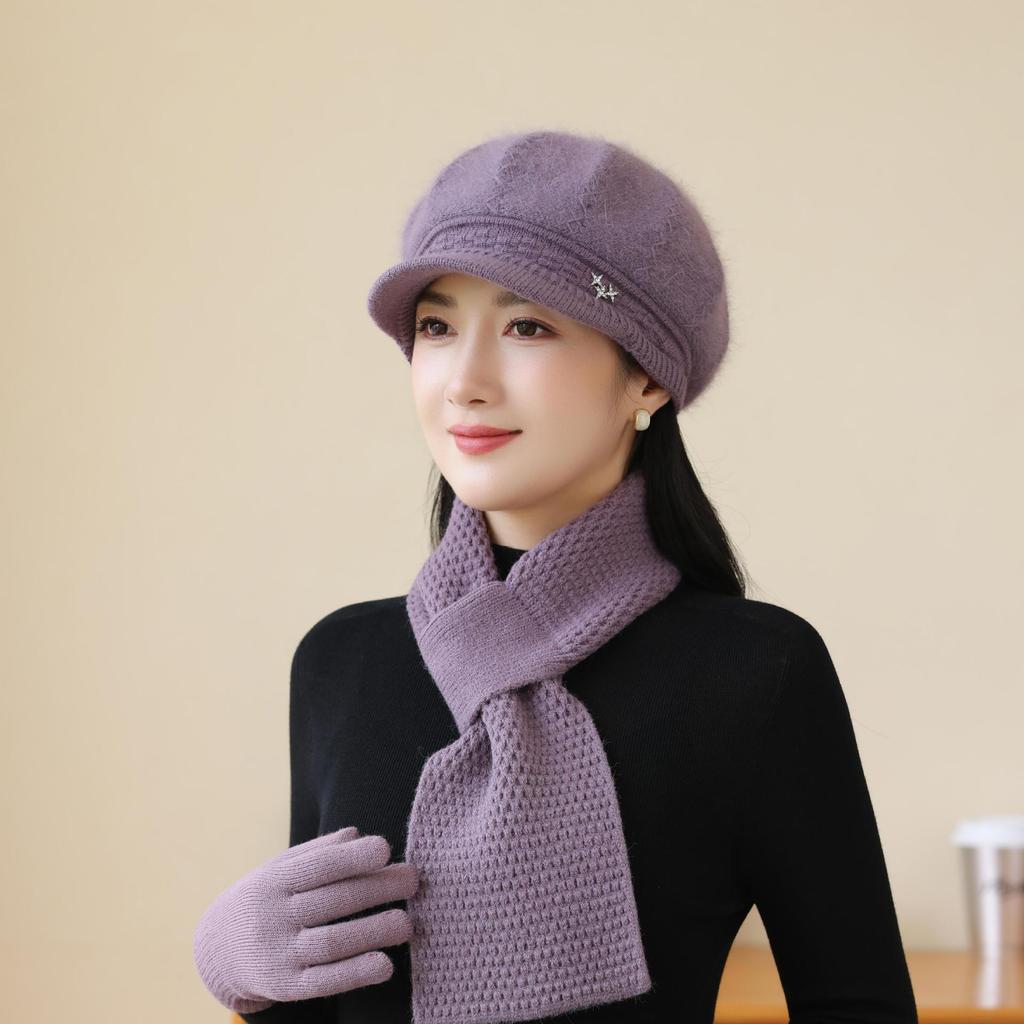 Pălărie de lână groasă de catifea, rezistentă la frig, pentru ciclism, cu protecție pentru urechi, tricotată, de toamnă și iarnă, călduroasă, pălărie nouă, stil de iarnă pentru femei, pălărie de bumbac