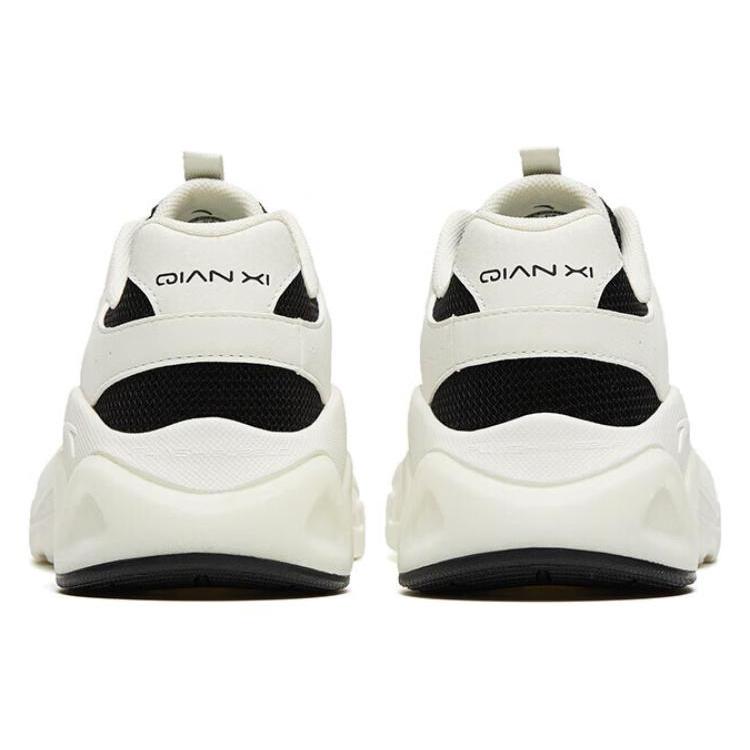 New Anta Millennial Wear Resistant Low Top Chunky Sneakers Women's Black White 122328892-1