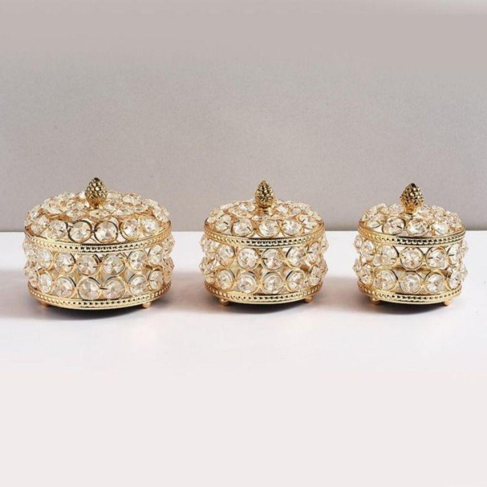 Glass Mirrored Crystal Jewelry Box Luxury Earring Organizer Portable Keepsake Box Home Decor