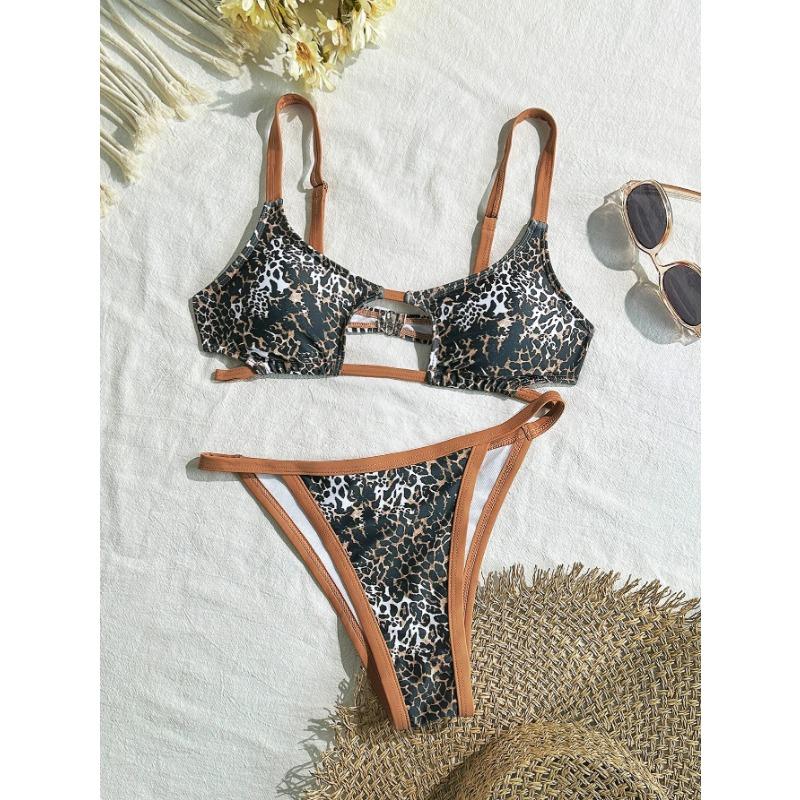 Sexy Striped Bikini Set Women Halter Pleate Push Up Swimsuit Two-pieces Brazilian Beach Bathing Suit Holiday Swimwear Women