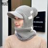 Winter outdoor thermal pullover hat children fleece ear protectors knitted wool hat riding face mask scarf integrated