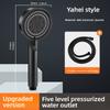 5 Modes Adjustable High Pressure Shower Head, Water Saving & Massage Function, Black Showerhead for Bathroom Accessories
