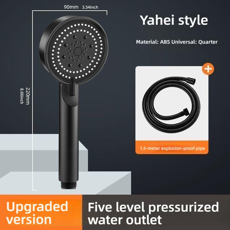 5 Modes Adjustable High Pressure Shower Head, Water Saving & Massage Function, Black Showerhead for Bathroom Accessories