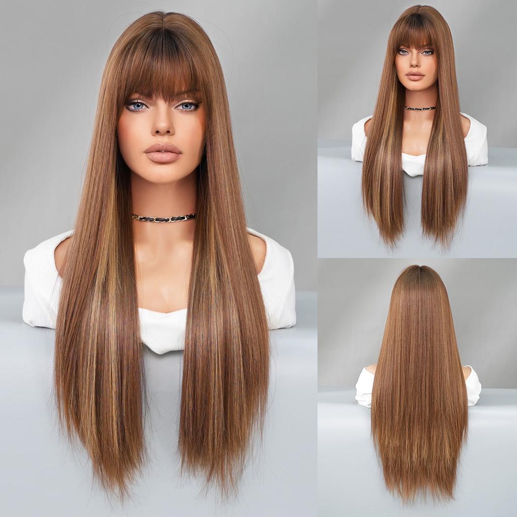 Available In Multiple Colors Including Long Straight Hair From Europe America Colored Wigs Full Head Covers Women