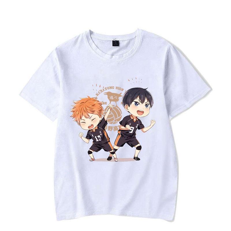 Hot Hinata Shoyo Tobio Kageyama Cartoon Print Short Sleeve T Shirts Women Casual Shirts Summer Women's Men's Crew Neck T-shirt