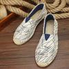 Summer Canvas Slip-On Espadrilles with Linen Sole - Casual Solid Color Hemp Rope Fisherman Shoes