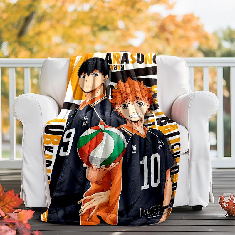 Haikyu Theme Printed Blanket - Perfect for Couch, Bed, Travel & Outdoor Use | Machine Washable, Cozy & Durable.