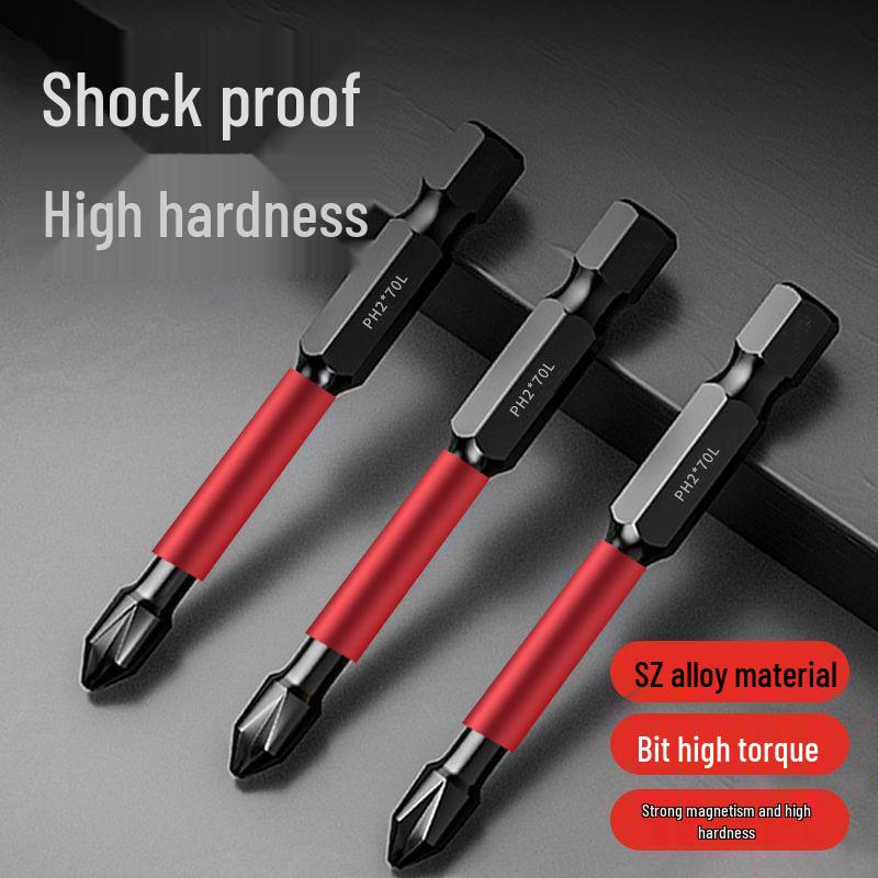 Tungsten Steel Non-Slip Magnetic Phillips Screwdriver Bits - Impact-Resistant and Super Hard for Electric Drills