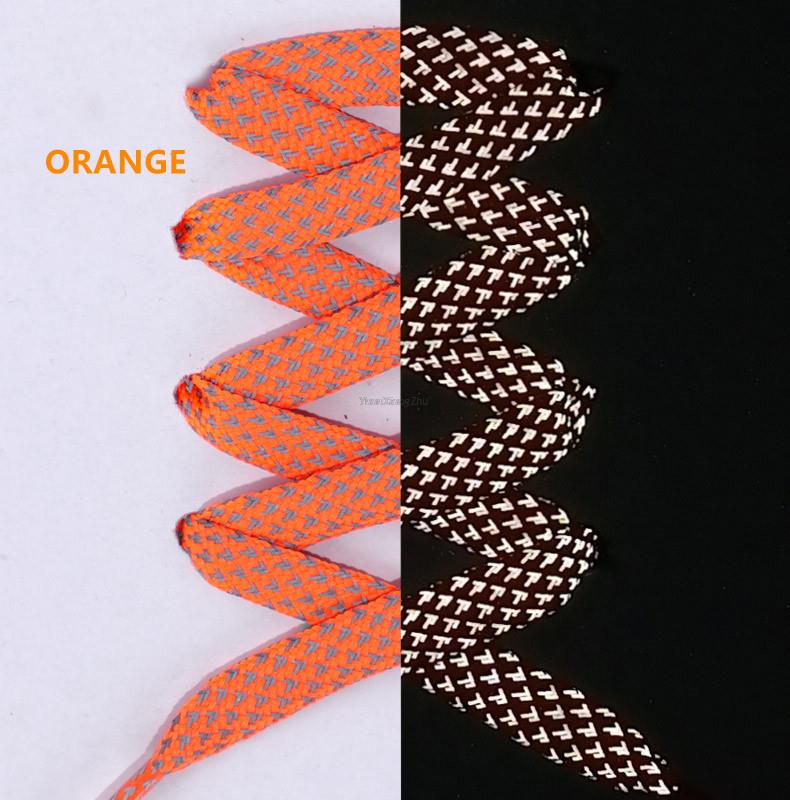 1 para odblaskowych sznurowadeł płaskie sznurowadła do sneakersów kolorowe odblaskowe sznurowadła świetlne sznurowadła 100/120/140/160CM sznurki