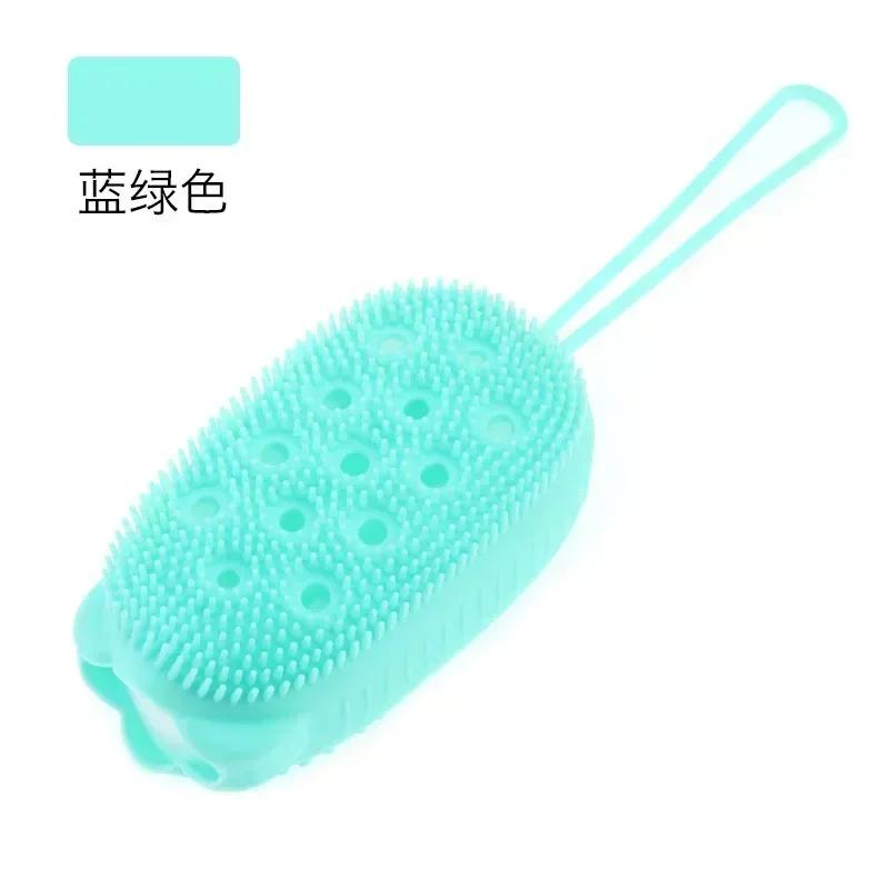 Double Side Silicone Bubble Bath Body Brush with Soap Storage Sponge Massage Scalp Scrubber Skin Clean Shower Exfoliating Mitt