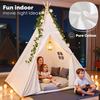 Baumwoll-Canvas Indoor Spielzelt Faltbar für Kleinkinder mit Sternenlichtern Tragetasche Waschbar für Mädchen Jungen Übernachtung