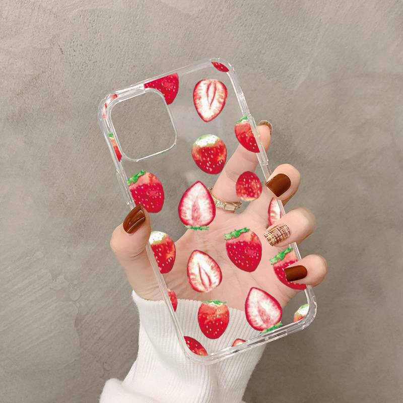 Peach Strawberry Phone Case for iPhone 11 12 13 Mini Pro XS MAX 8 7 6 6S Plus X 5S SE 2020 XR Case