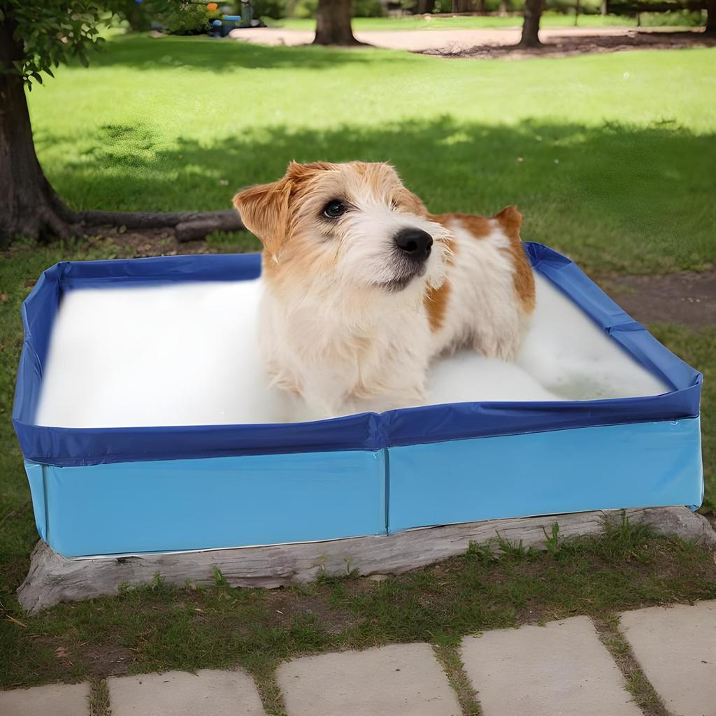 Pet Bath Pool PVC Foldable Wading Pool For Dog Anti-Slip Non-Inflatable Pet Puppy Bathing Tub For Small Puppy Cats Other Animals
