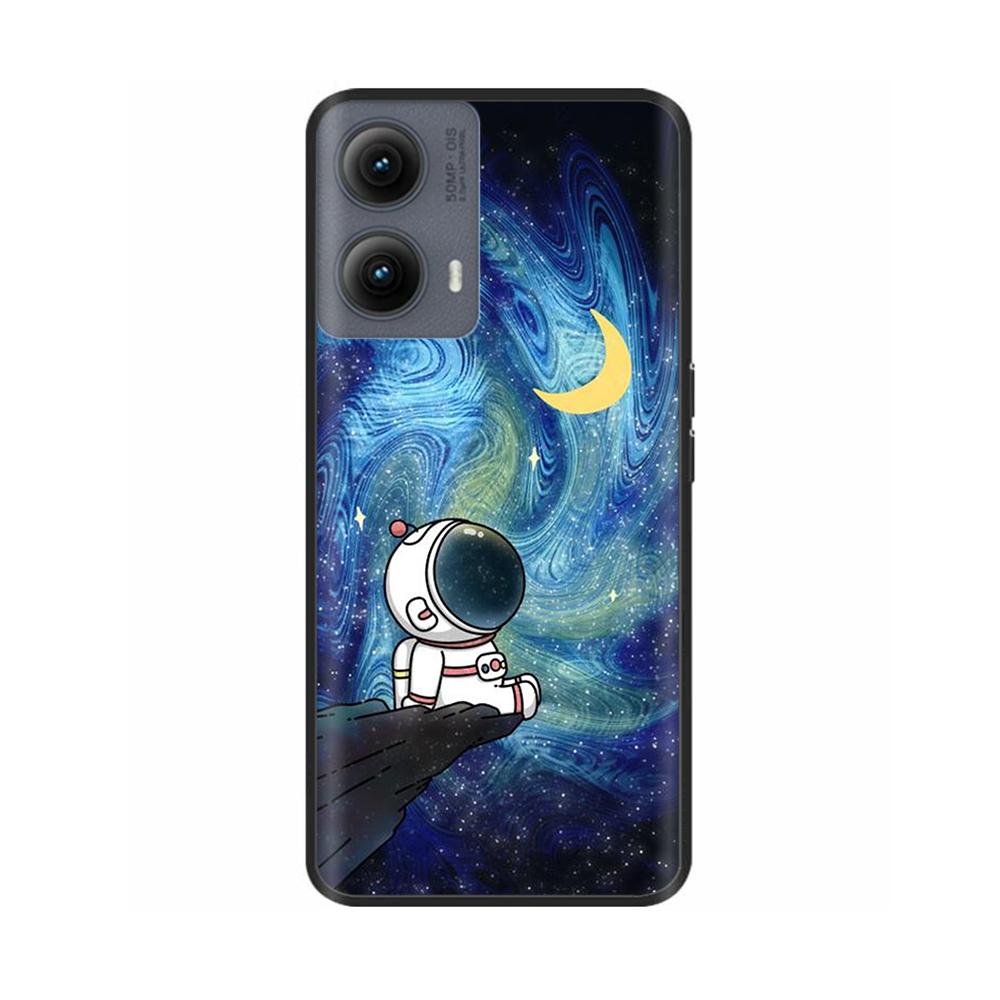 Silicone Casing For Motorola Edge 2024 Case Lovely Cartoon Soft TPU Black Cover For Moto Edge 2024 6.6" Shockproof Fundas Capa