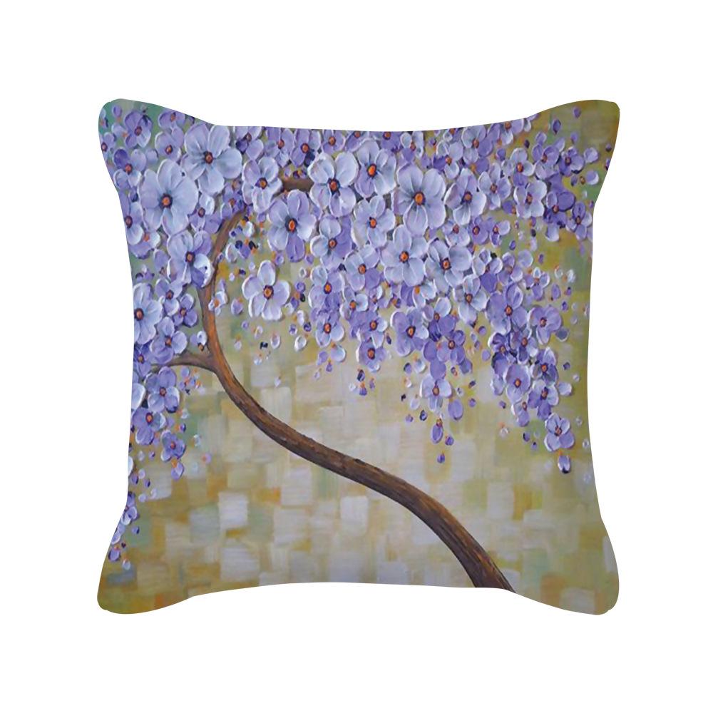 Ins Nordic Oil Painting Color Tree Sofa Pillow Cover Cushion Cushion Cover New Household Products