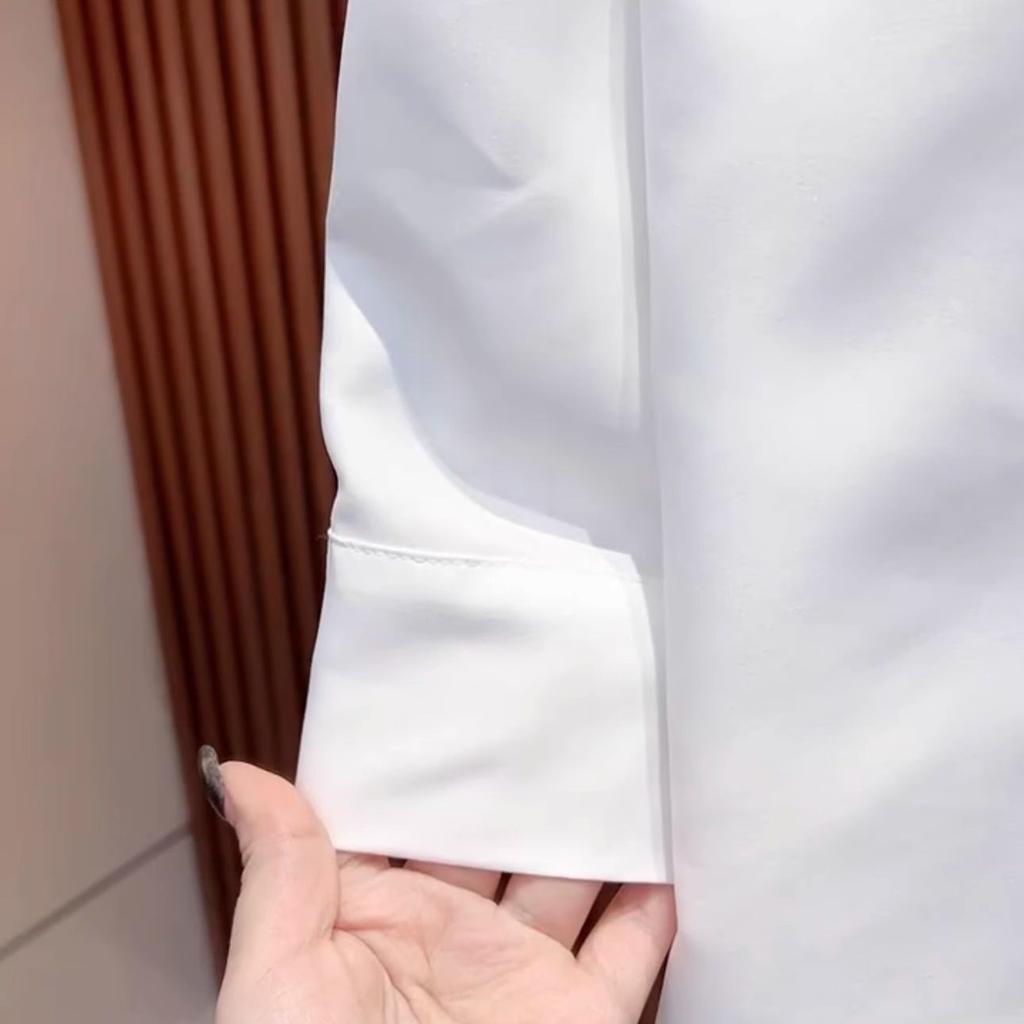 Fashion White Shirt Women Y2k Irregular All-match Long Sleeve Blouses Spring Autumn Lapel Neck Blusas Mujer