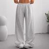 Sportlicher Stil Damen Freizeithose mit weitem Bein Elastischer Bund Locker Mittlere Dehnbarkeit Maschinenwaschbar Knöchellang