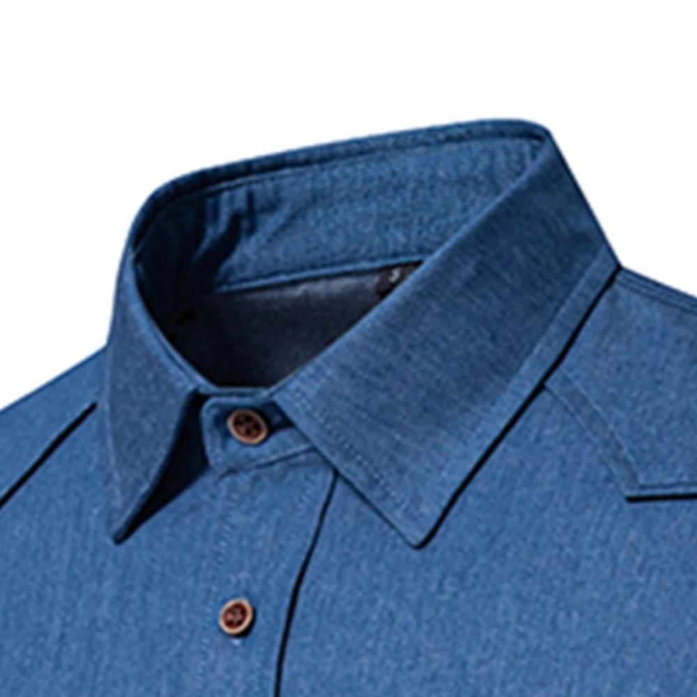 Men's Shirt Casual Long Sleeve Solid Color Men's Slim Fit Business Shirt Tide Two Pockets Cargo Shirts Men Design Simple