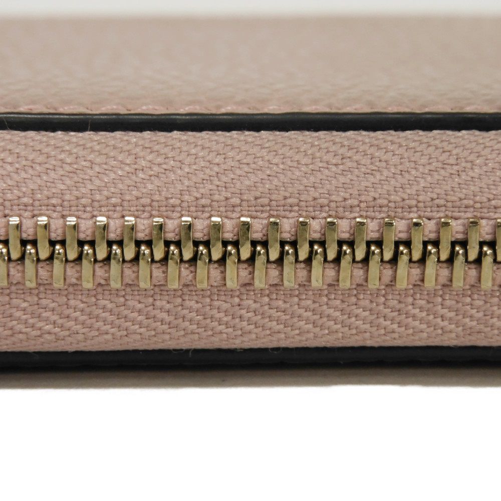 Used 9539 Double G Zip Around Wallet, 449347 CAO0G 5806 7940, Calfskin Zip Around Interlocking G, Soft Pink, Women's
